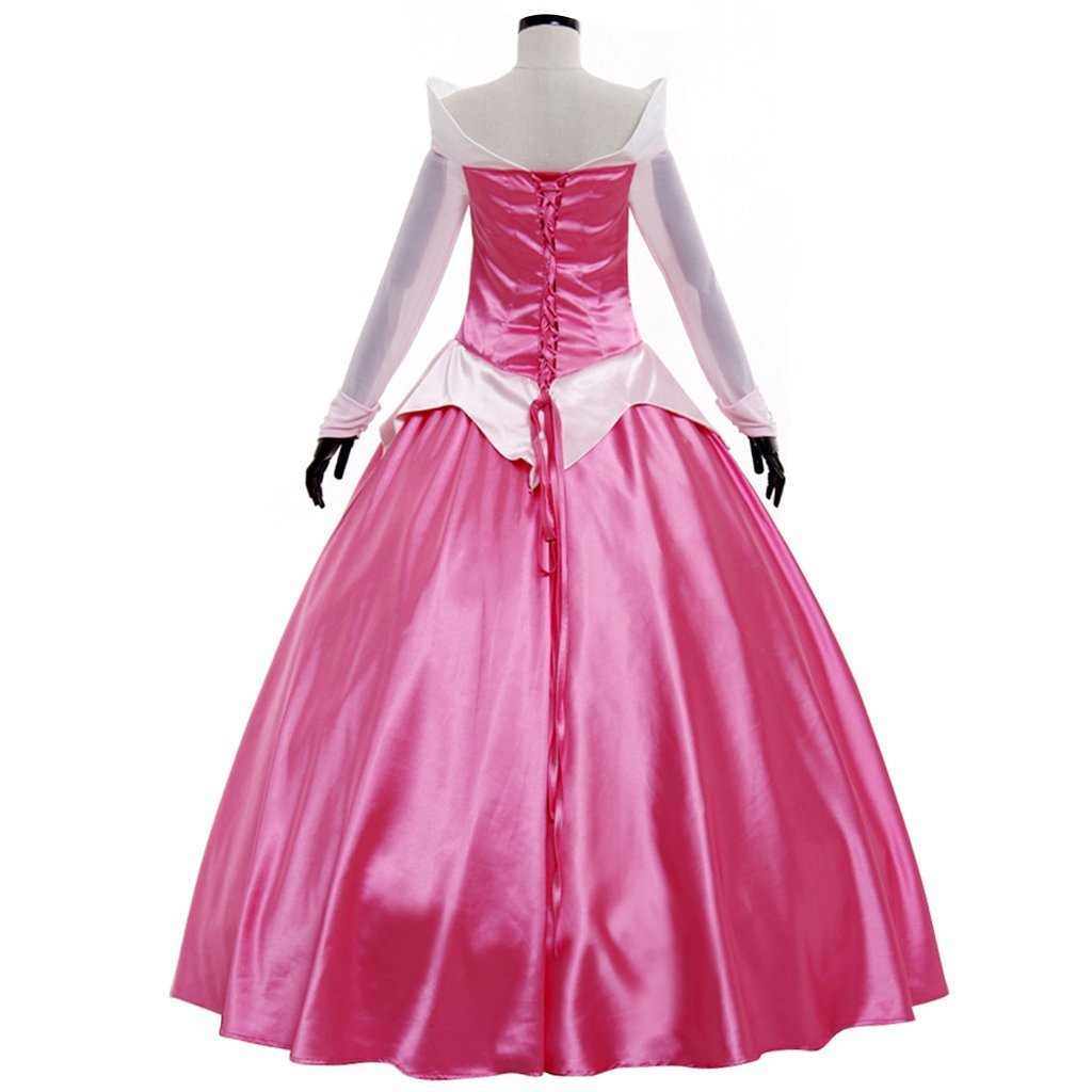 Princess Aurora Costume Sleeping Beauty Pink Crown Dress with Cape
