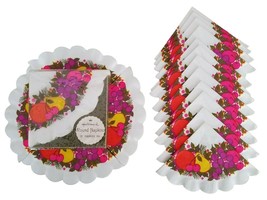 Hallmark Vintage Round Paper Napkins Fruits Bright Colors Made in USA 36 count - $15.67