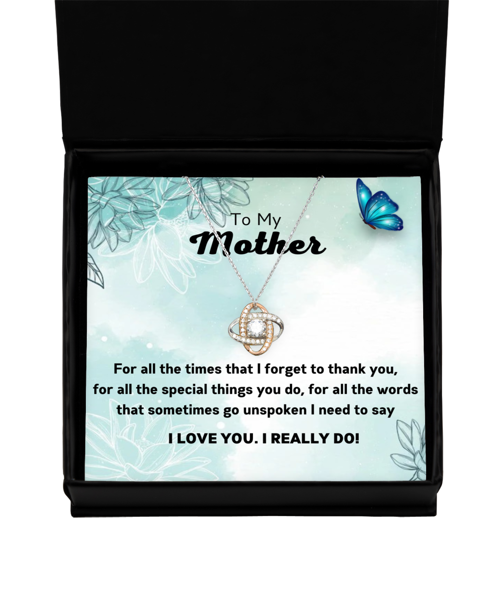 To my Mother,  Love Knot Rose Gold Necklace. Model 64024