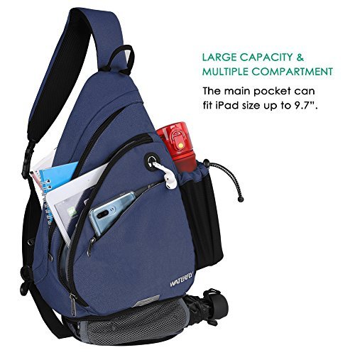 Sling Backpack, WATERFLY Sling Bag Small Crossbody Daypack Casual Canvas Backpac - Bags