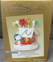 Hallmark Keepsake Snoopy World-Famous Christmas Decorator Ornament-Light... - $24.99