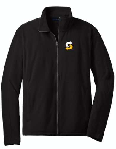 Subway Restaurant Employee Uniform Unisex Fleece Jacket with Logo Black X-Small