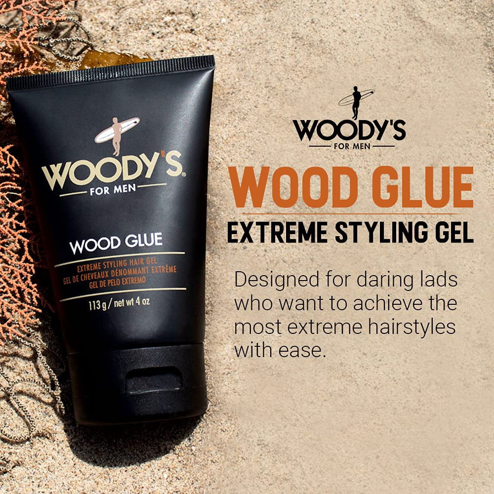 Woody's Wood Glue Extreme Styling Hair Gel, 4 fl oz Woodys for Men