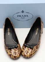 NIB Prada Leopard Brown Black Bow Patent Leather Pumps Heels  8 38   ($570) - $345.00