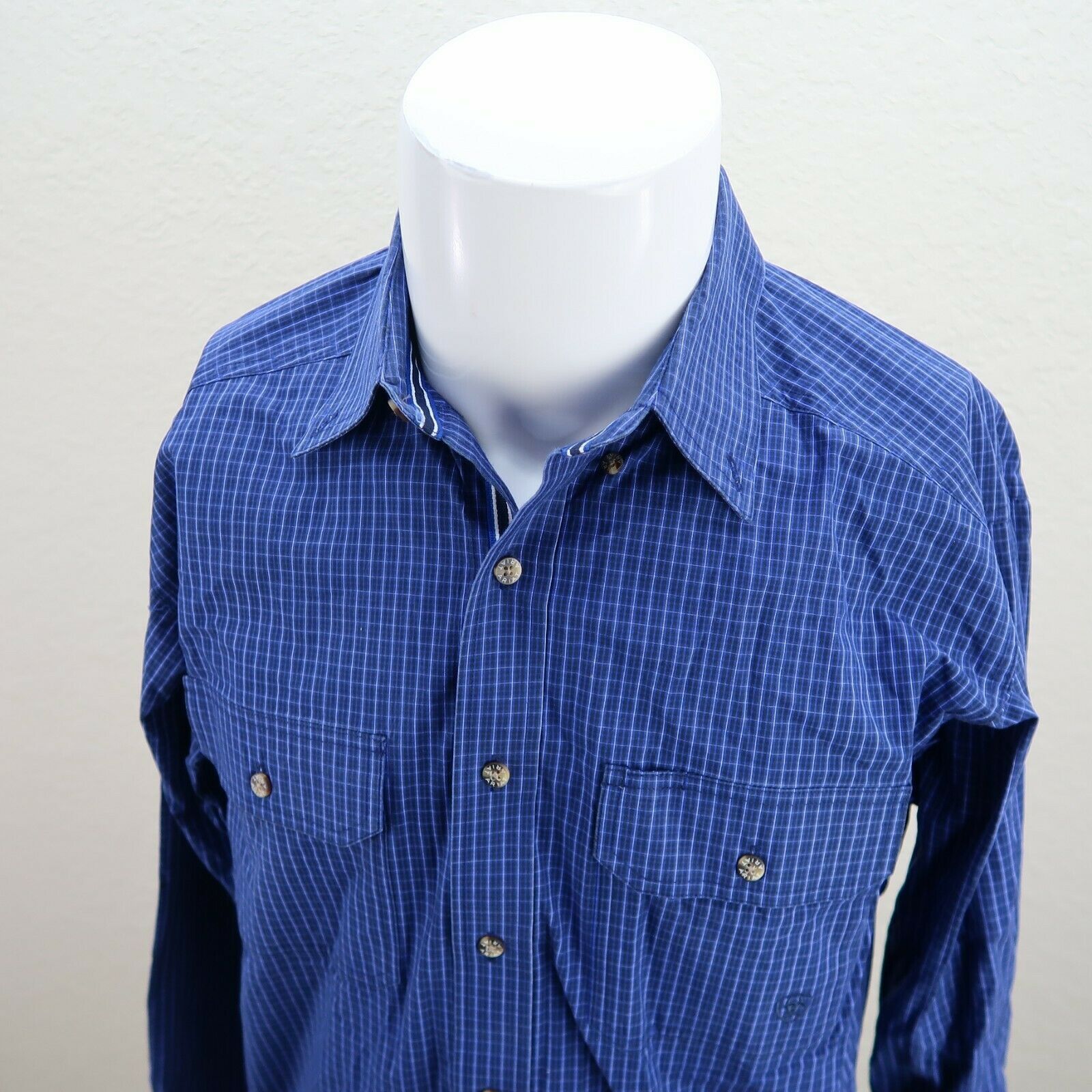 Mens Ariat Pro Series Purple Black Long Sleeve Button Up Shirt Size M ...