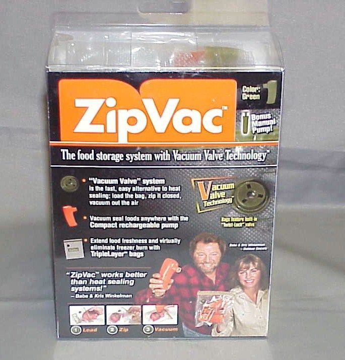 Zip Vac ZipVac Food Storage System Hunting/Fishing Complete New in Box