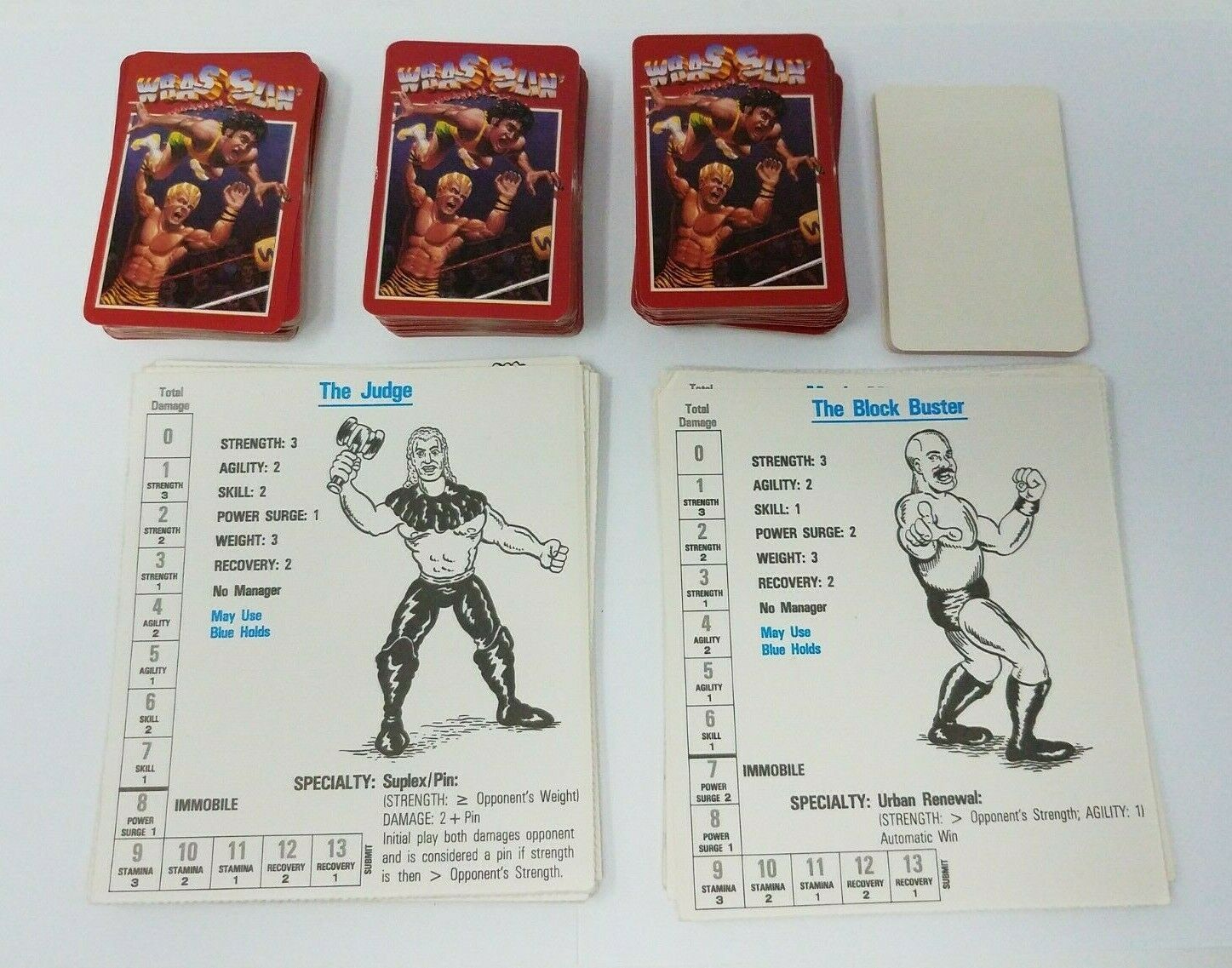 Avalon Hill Wrasslin Wrestling Board Game Replacement Cards ...
