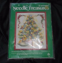 New Vintage Needle Treasures Needlework 16" X 20" Christmas Tree Cross Stitch - $83.22