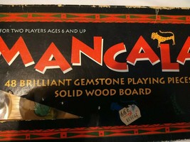 Mancala 48 all pieces!  Gemstone Pieces Solid Wood Board Game Cardinal 1995 - $24.74