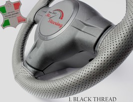 Grey Perf Leather Steering Wheel Cover For Nissan Sentra 82 -86 | Diff Stitch - $39.99