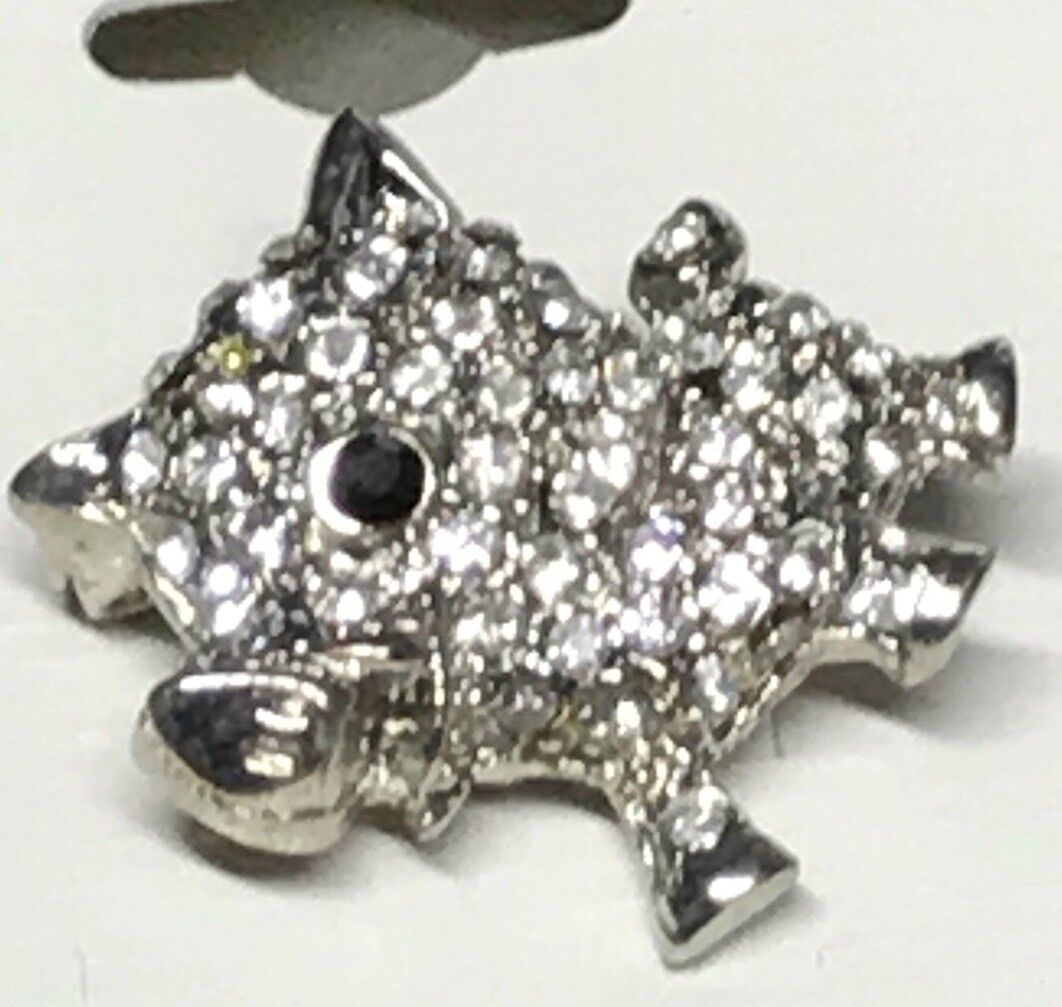 Primary image for Clear Rhinestone Pave Bling Pig Brooch Pin Women Fashion Jewelry Gift
