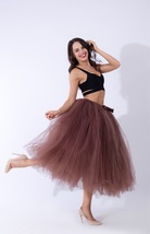 Women Puffy Tutu Skirt Drawstring High Waist Long Tulle Skirt Petticoat One Size image 13