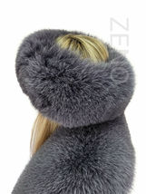 Fox Fur Stole 70' (180cm) Saga Furs Dark Grey Tails / Wristbands / Headband image 9
