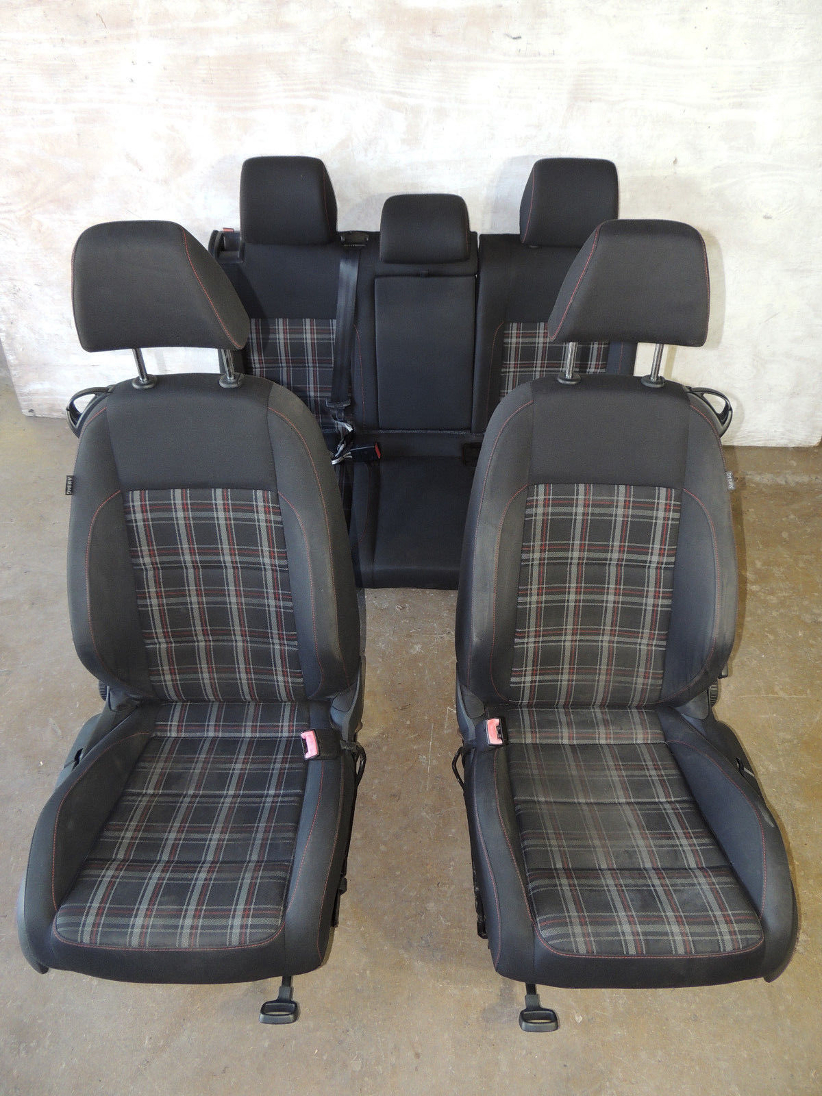 2012 Mk6 Vw Gti Plaid Cloth Bucket Bolster Seats Set Good 2 Door ...