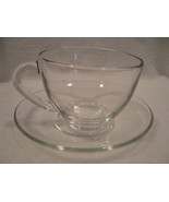Arcoroc Glass France clear glass cup and saucer set. - $10.00
