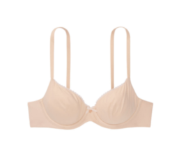 unlined smooth picot trim demi bra