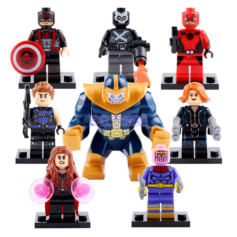 8pcs Marvel Thanos Scarlet Witch Hawkeye Baron Zemo Crossbones ...