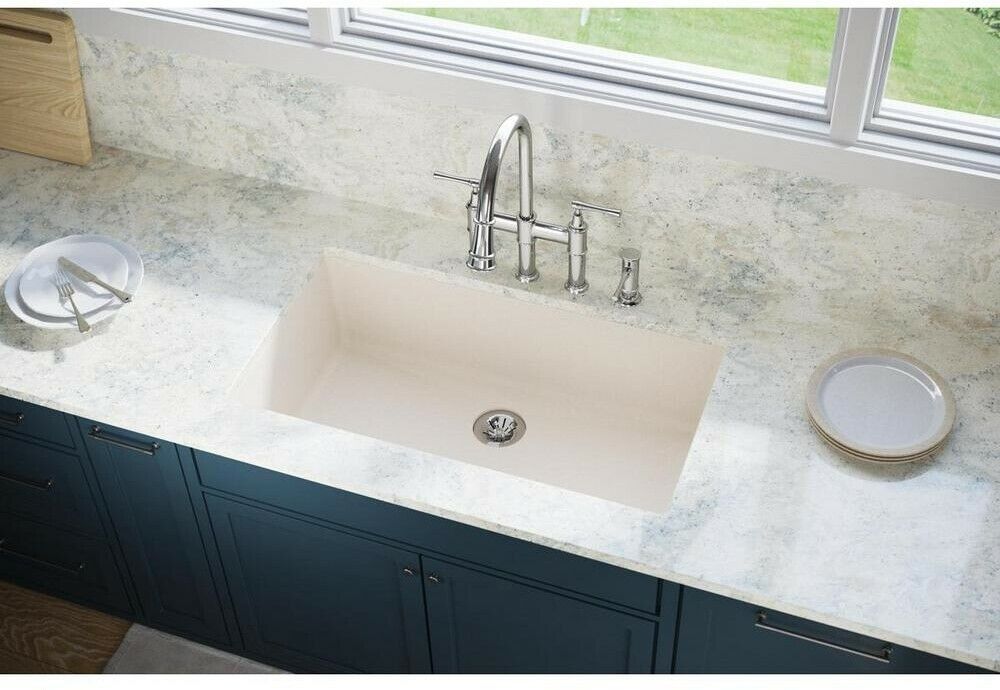 Elkay Kitchen Sink 36 in. Single Bowl HeatStain Resistant Undermount
