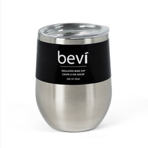 Abbott Bevi Insulated Wine Tumbler 9 oz Silver Stainless Steel Double Walled