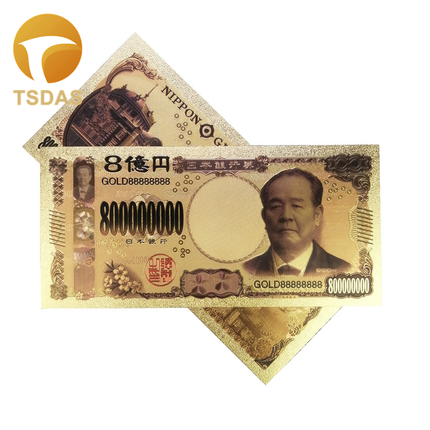 100 Million Yen Gold Foil Banknote Color Japanese Banknotes 24k Gold ...