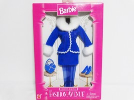 1996 Mattel Fashion Avenue Barbie Boutique Royal Blue Suit w/Fur Trim New - $24.75
