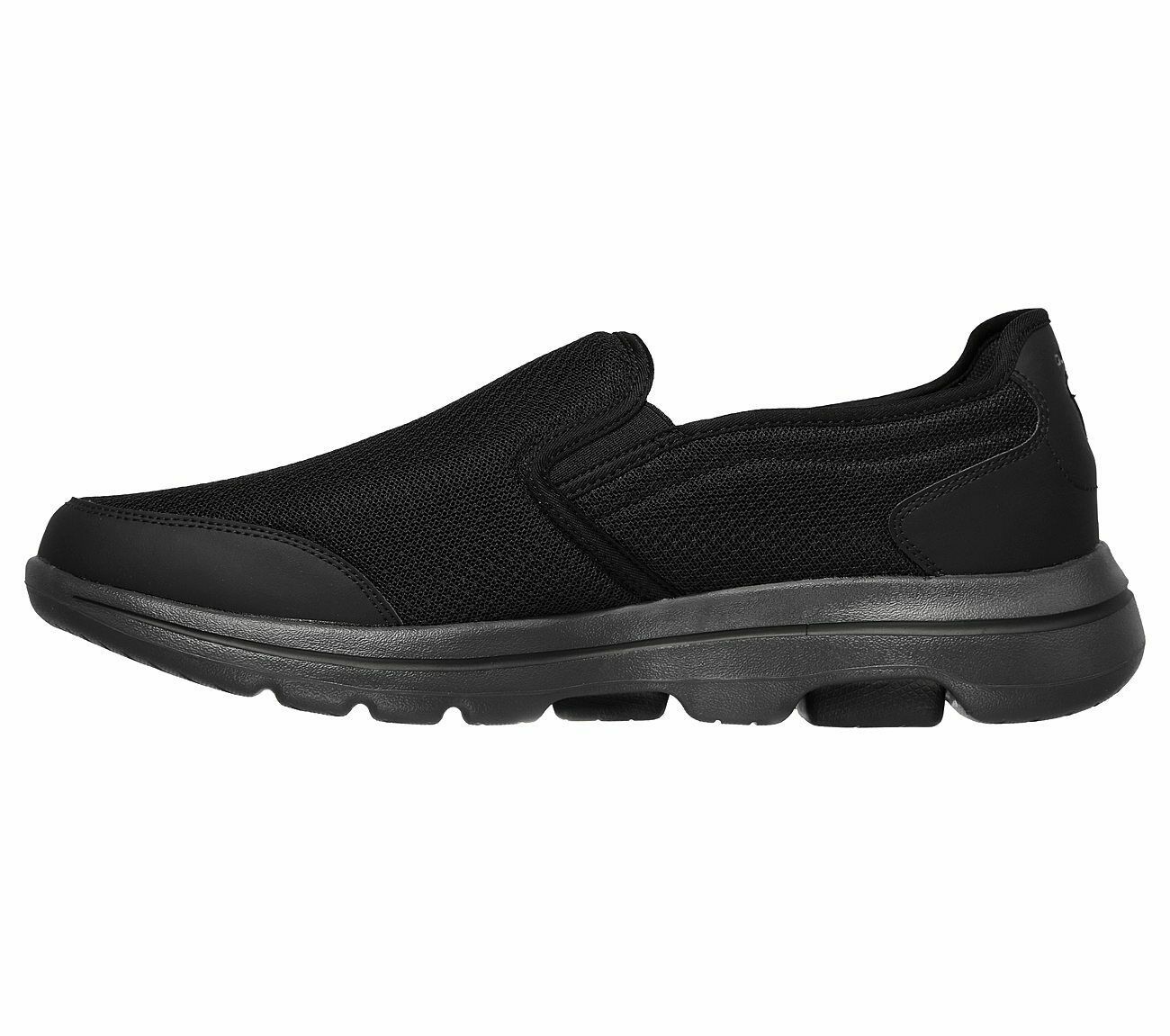 Skechers Extra Wide Fit Black Shoes Go Walk 5 Men's Sport Comfort Slip ...