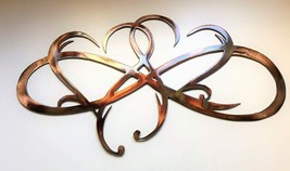 Dual Infinity Hearts - Metal Wall Art - Copper 30" x 18" - $103.93