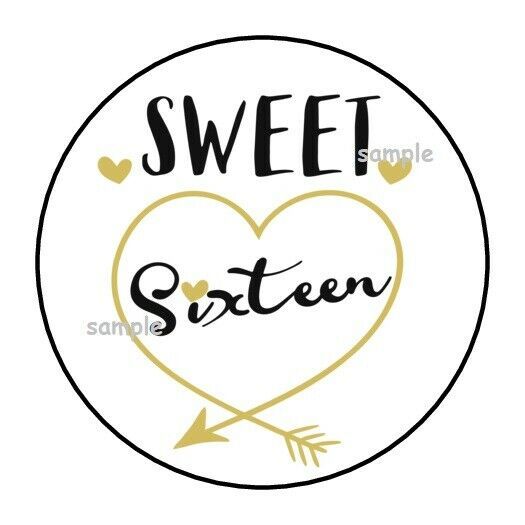 30 SWEET 16 SIXTEEN ENVELOPE SEALS LABELS STICKERS 1.5 ROUND PARTY FAVORS GIFTS