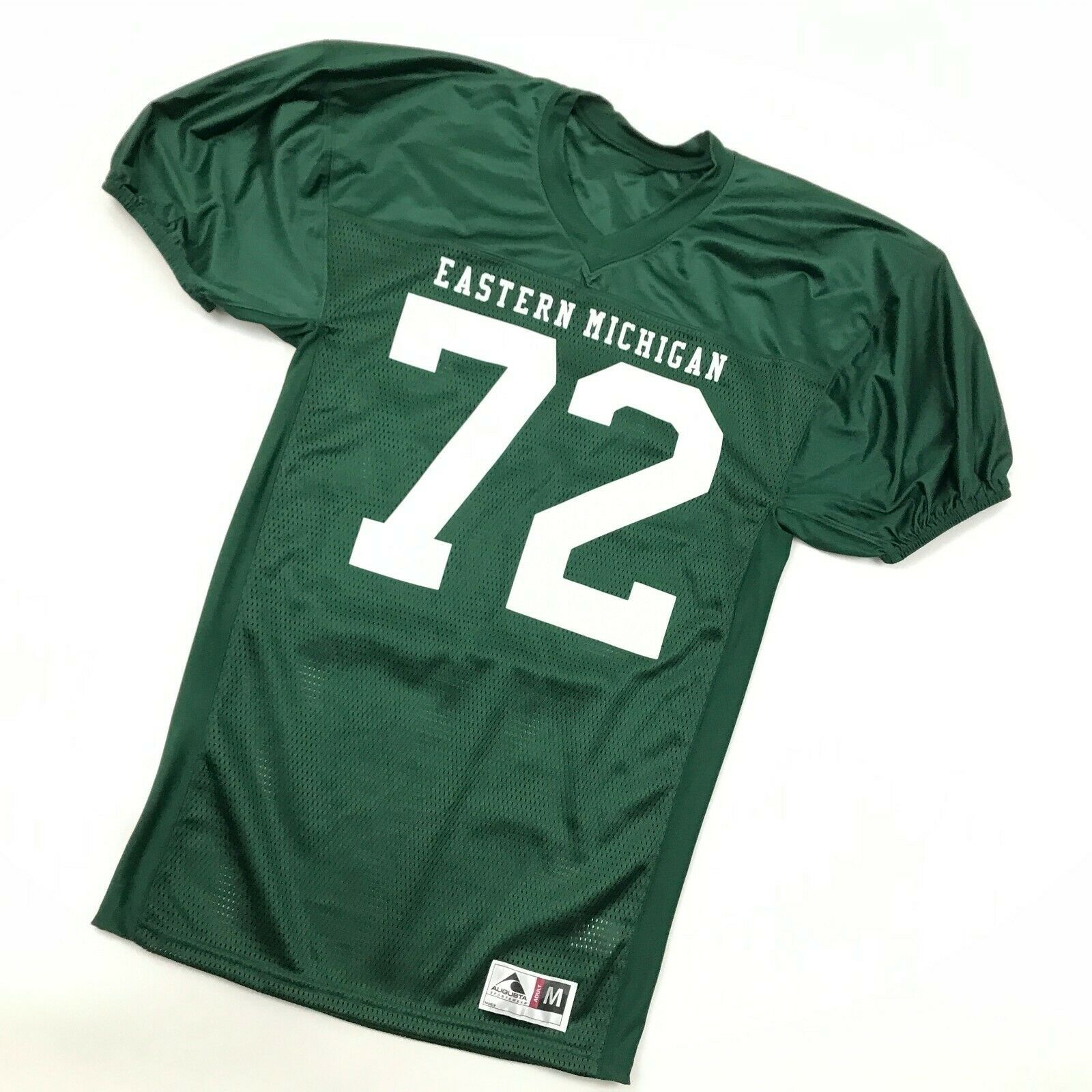 EASTERN MICHIGAN Football Jersey Size M Vneck Green Perforated