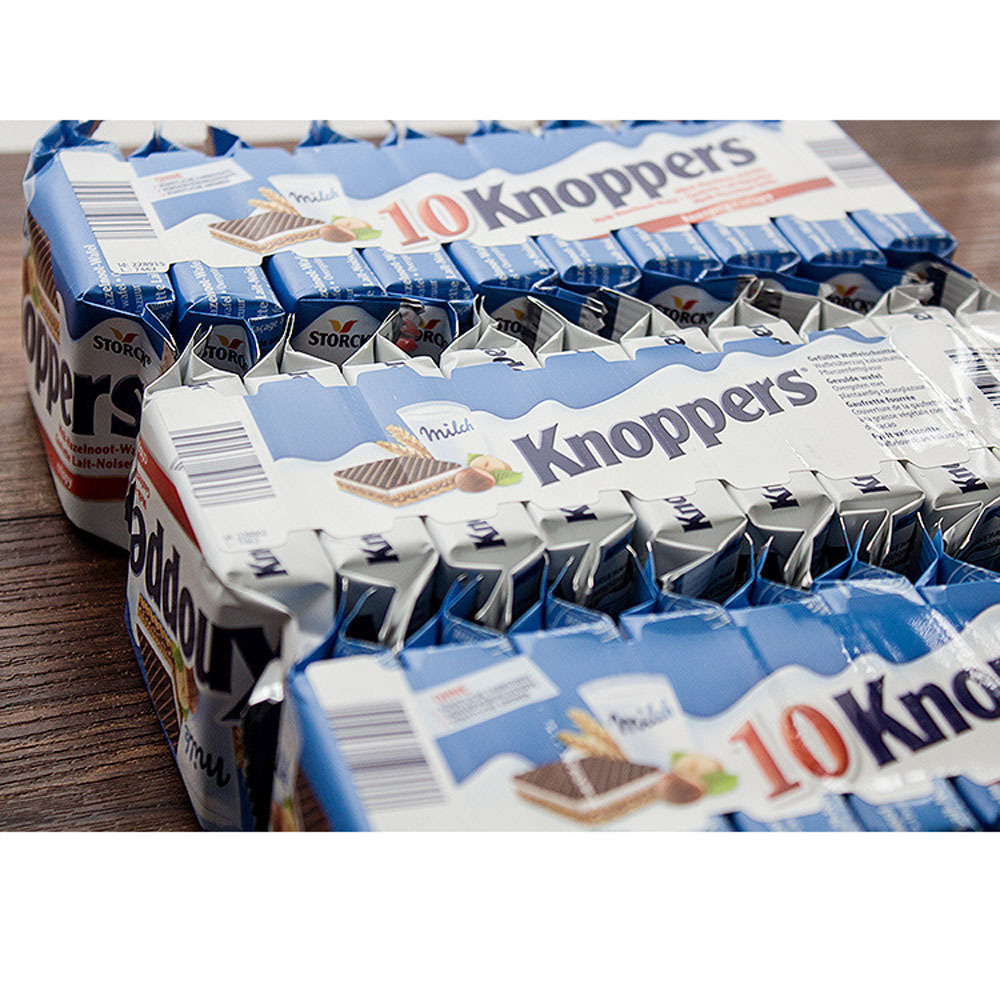 Knoppers Wafer Cookies Milk Hazelnut Sandwich Chocolate Cookies 250g Snack Cookies, Crackers