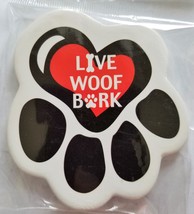 DOG FRIDGE MAGNET Large Ceramic 3" Live Woof Bark saying Pet Pawprint image 2