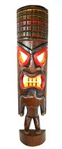 Hand Carved Beautiful 3 Ft Warrior Tiki Totem Pole Mask Statue - $69.24