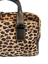 Lambertson Truex Made in Italy Leather Leopard Print Ponyskin Fur Satchel Bag image 10