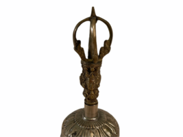 Vintage Antique Brass Ornate Hand Dinner Bell image 2