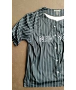 Arena Gear NEW YORK XL 100% polyester pin stripe button up shirt Fast Ship  - $9.77