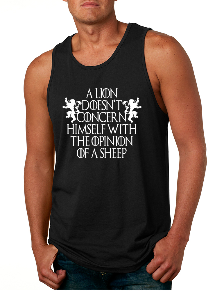 Primary image for Men's Tank Top Lion Doesn't Concern Himself With Opinion Sheep