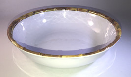 Pier 1 Imports White With Bamboo Rim 9” Plastic Bowl-Dishwasher Safe-NEW... - $19.68
