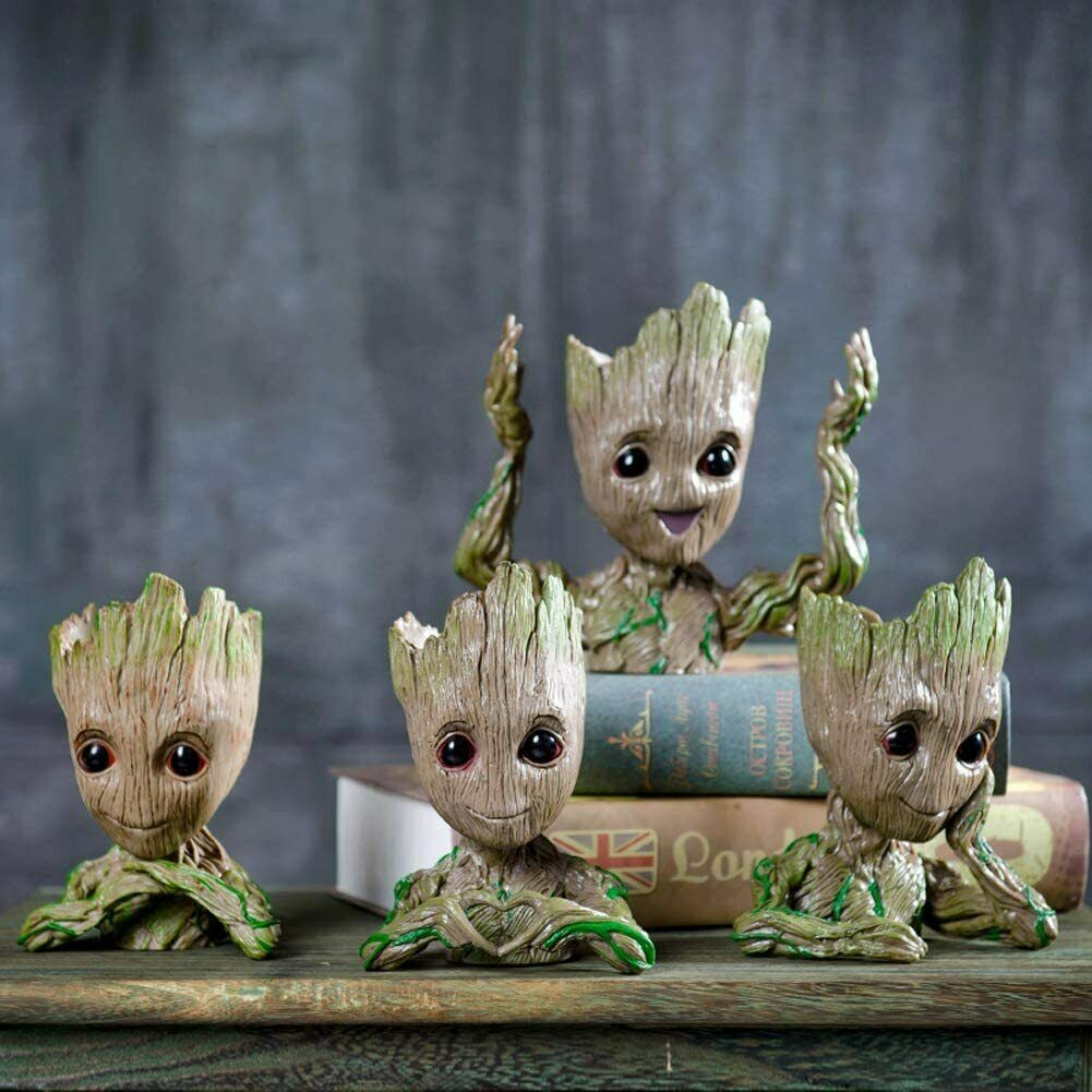 Primary image for Cute Baby Groot Succulent Planter Unique Indoor Decor Flower Pot (Set of 4) NEW