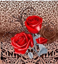 Queen 3D Luxury Flowers WILD RED ROSE Flower Heavy Faux Mink Blanket 79x96 in