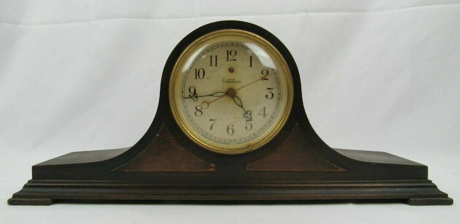 Vintage Warren Telechron M1 Mantle Clock wood electric Clocks