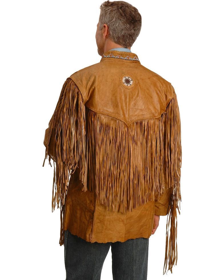 New Men Cowboy style Leather Jacket , Men Western Style Fringe leather