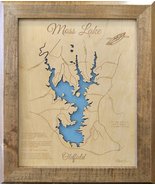 Moss Lake, North Carolina - Laser Cut Wood Map - $86.50+