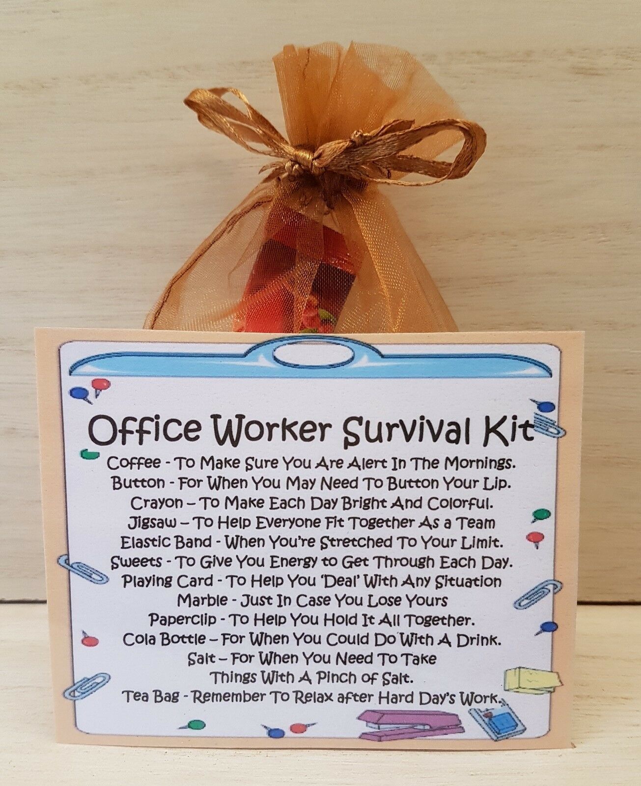 Office Worker's Survival Kit - Fun Novelty Gift & Card Alternative ...