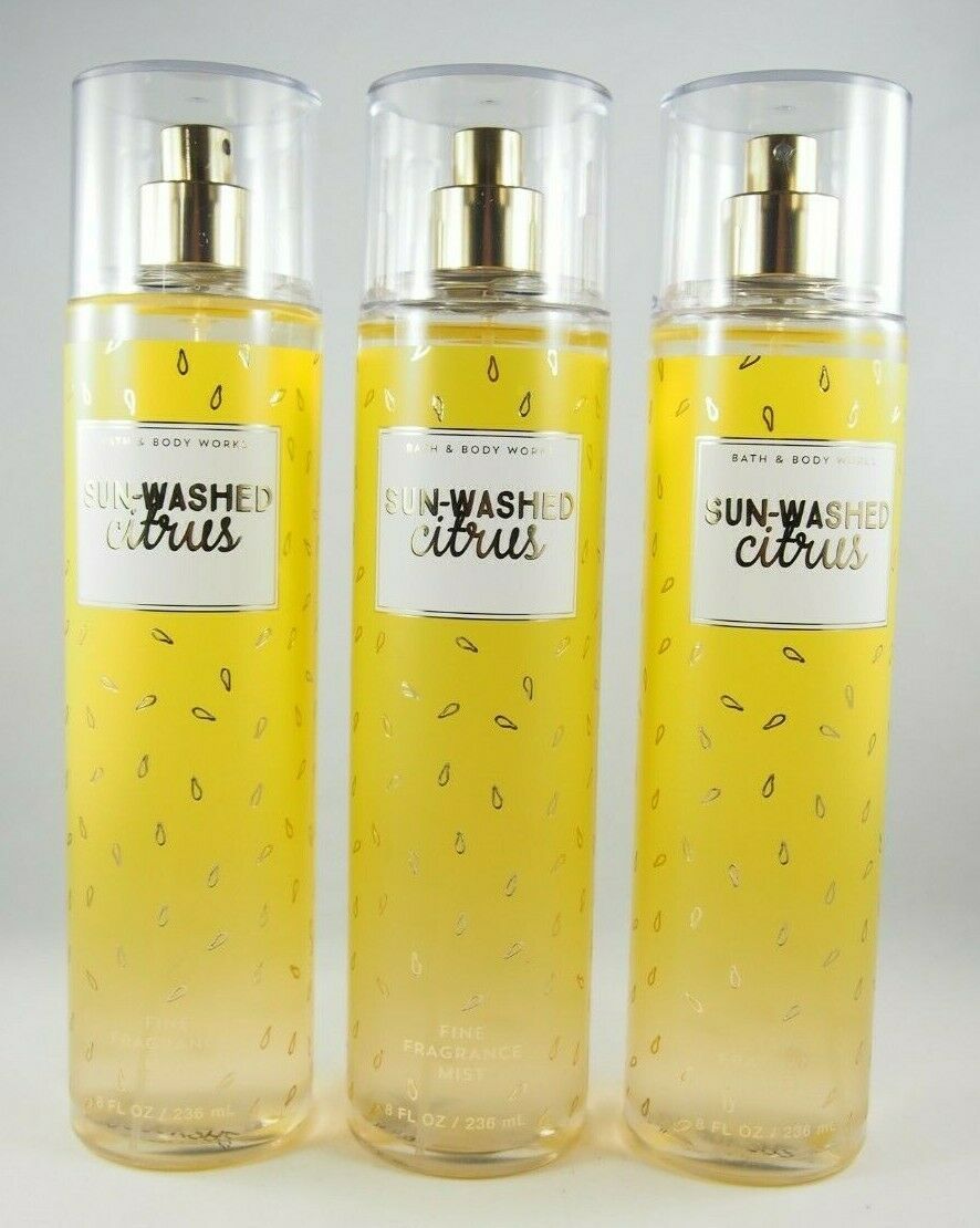 (3) Bath & Body Works Yellow Gold Sun-Washed Citrus Fragrance Mist Spray 8oz New
