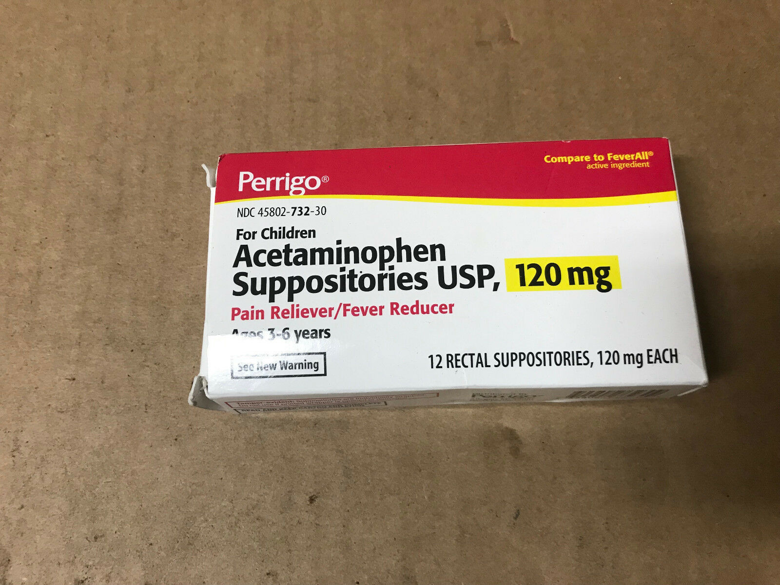 Perrigo for Children Acetaminophen Rectal Suppositories USP 120 mg 12