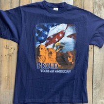 Proud To Be An American 2001 Men's T-Shirt Size L Flag Eagle Mount Rushmore - $13.85