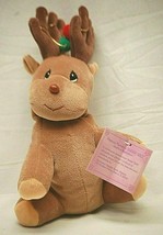 Tender Tails Plush Toy Christmas Reindeer Brown Tan Feet Precious Moments Enesco - $16.82