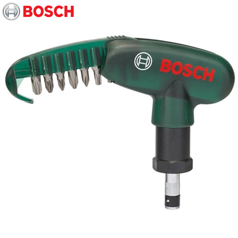 Bosch 10pcs Ratchet Pocket Screwdriver Hand Screw Driver Bit Set