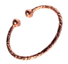 Magnetic Solid Copper - Twisted Copper Torque Bracelet - CCB-MB6 - $19.63