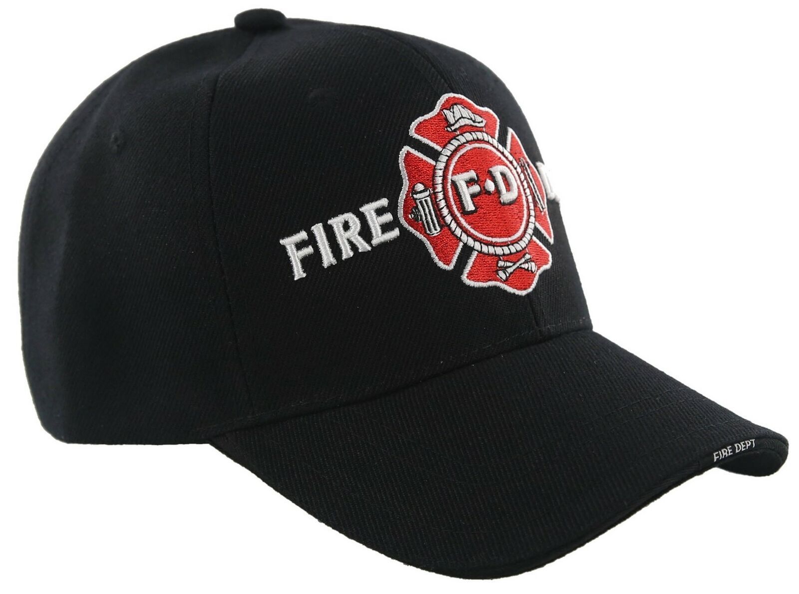 FD FIRE DEPARTMENT BASEBALL CAP HAT BLACK Men's Hats